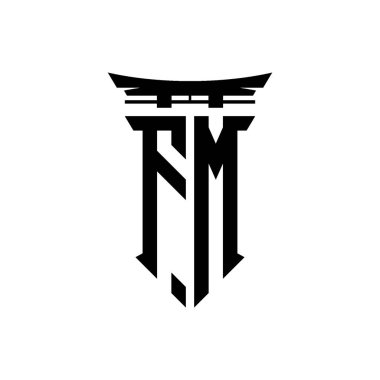 İlk logo geometrik modern Torii Kapısı Japon stili tasarımı ile izole edilmiş arka plan, minimalist geometrik Japon tarzı logo.