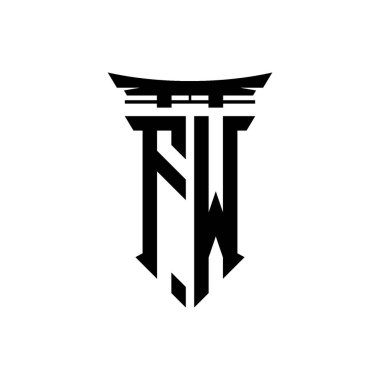 İlk logo geometrik modern Torii Kapısı Japon stili tasarımı ile izole edilmiş arka plan, minimalist geometrik Japon tarzı logo.
