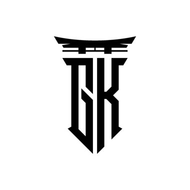 İlk logo geometrik modern Torii Kapısı Japon stili tasarımı ile izole edilmiş arka plan, minimalist geometrik Japon tarzı logo.