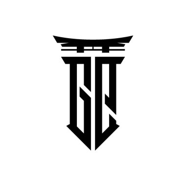 İlk logo geometrik modern Torii Kapısı Japon stili tasarımı ile izole edilmiş arka plan, minimalist geometrik Japon tarzı logo.