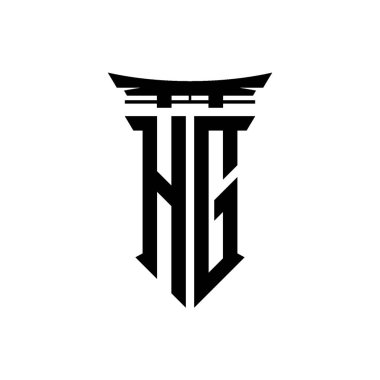 İlk logo geometrik modern Torii Kapısı Japon stili tasarımı ile izole edilmiş arka plan, minimalist geometrik Japon tarzı logo.