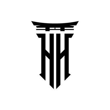 İlk logo geometrik modern Torii Kapısı Japon stili tasarımı ile izole edilmiş arka plan, minimalist geometrik Japon tarzı logo.