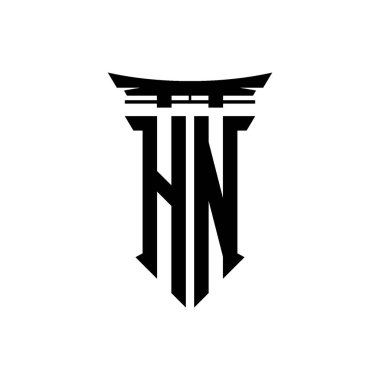 İlk logo geometrik modern Torii Kapısı Japon stili tasarımı ile izole edilmiş arka plan, minimalist geometrik Japon tarzı logo.