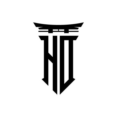 İlk logo geometrik modern Torii Kapısı Japon stili tasarımı ile izole edilmiş arka plan, minimalist geometrik Japon tarzı logo.