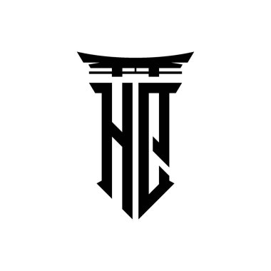 İlk logo geometrik modern Torii Kapısı Japon stili tasarımı ile izole edilmiş arka plan, minimalist geometrik Japon tarzı logo.