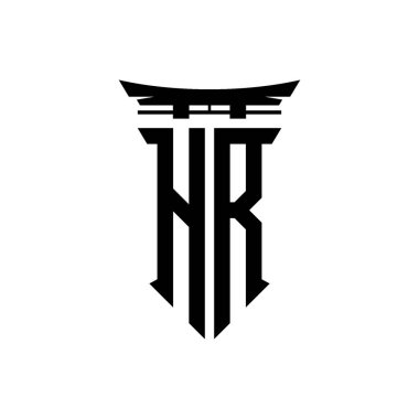 İlk logo geometrik modern Torii Kapısı Japon stili tasarımı ile izole edilmiş arka plan, minimalist geometrik Japon tarzı logo.