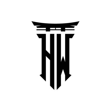 İlk logo geometrik modern Torii Kapısı Japon stili tasarımı ile izole edilmiş arka plan, minimalist geometrik Japon tarzı logo.