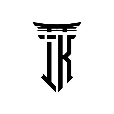 İlk logo geometrik modern Torii Kapısı Japon stili tasarımı ile izole edilmiş arka plan, minimalist geometrik Japon tarzı logo.