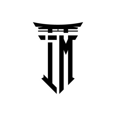 İlk logo geometrik modern Torii Kapısı Japon stili tasarımı ile izole edilmiş arka plan, minimalist geometrik Japon tarzı logo.