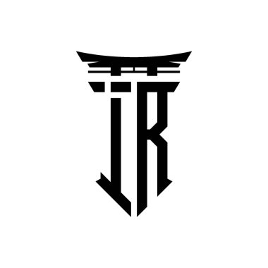 İlk logo geometrik modern Torii Kapısı Japon stili tasarımı ile izole edilmiş arka plan, minimalist geometrik Japon tarzı logo.