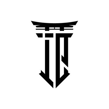 İlk logo geometrik modern Torii Kapısı Japon stili tasarımı ile izole edilmiş arka plan, minimalist geometrik Japon tarzı logo.