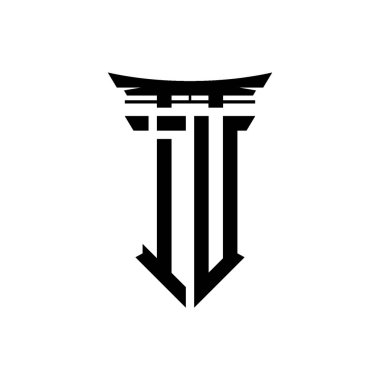 İlk logo geometrik modern Torii Kapısı Japon stili tasarımı ile izole edilmiş arka plan, minimalist geometrik Japon tarzı logo.