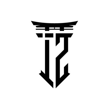 İlk logo geometrik modern Torii Kapısı Japon stili tasarımı ile izole edilmiş arka plan, minimalist geometrik Japon tarzı logo.