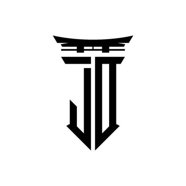 İlk logo geometrik modern Torii Kapısı Japon stili tasarımı ile izole edilmiş arka plan, minimalist geometrik Japon tarzı logo.