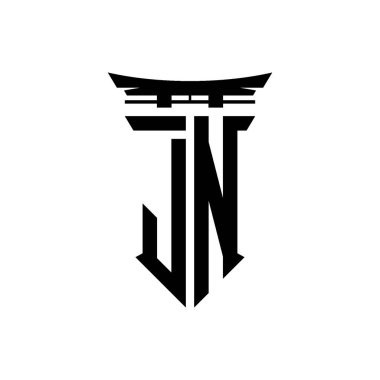 İlk logo geometrik modern Torii Kapısı Japon stili tasarımı ile izole edilmiş arka plan, minimalist geometrik Japon tarzı logo.