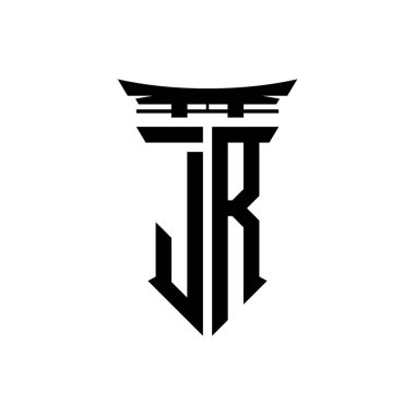 İlk logo geometrik modern Torii Kapısı Japon stili tasarımı ile izole edilmiş arka plan, minimalist geometrik Japon tarzı logo.