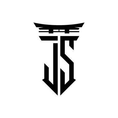 İlk logo geometrik modern Torii Kapısı Japon stili tasarımı ile izole edilmiş arka plan, minimalist geometrik Japon tarzı logo.