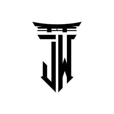 İlk logo geometrik modern Torii Kapısı Japon stili tasarımı ile izole edilmiş arka plan, minimalist geometrik Japon tarzı logo.