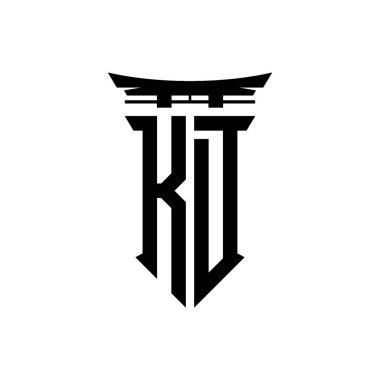 İlk logo geometrik modern Torii Kapısı Japon stili tasarımı ile izole edilmiş arka plan, minimalist geometrik Japon tarzı logo.