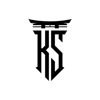 İlk logo geometrik modern Torii Kapısı Japon stili tasarımı ile izole edilmiş arka plan, minimalist geometrik Japon tarzı logo.