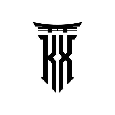 İlk logo geometrik modern Torii Kapısı Japon stili tasarımı ile izole edilmiş arka plan, minimalist geometrik Japon tarzı logo.