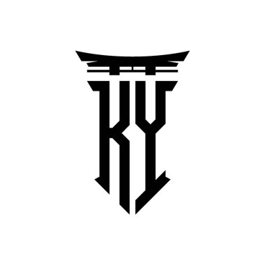 İlk logo geometrik modern Torii Kapısı Japon stili tasarımı ile izole edilmiş arka plan, minimalist geometrik Japon tarzı logo.