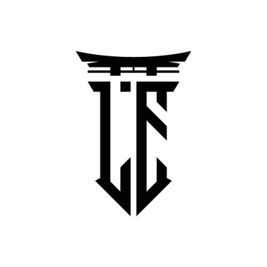 İlk logo geometrik modern Torii Kapısı Japon stili tasarımı ile izole edilmiş arka plan, minimalist geometrik Japon tarzı logo.