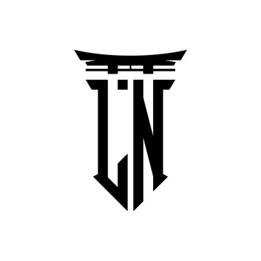 İlk logo geometrik modern Torii Kapısı Japon stili tasarımı ile izole edilmiş arka plan, minimalist geometrik Japon tarzı logo.