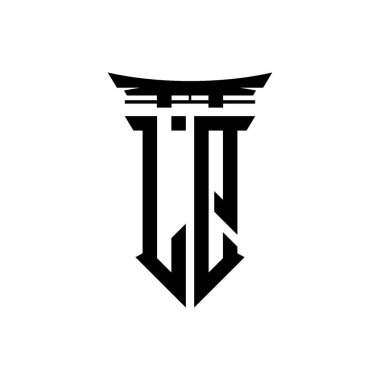 İlk logo geometrik modern Torii Kapısı Japon stili tasarımı ile izole edilmiş arka plan, minimalist geometrik Japon tarzı logo.