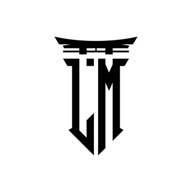 İlk logo geometrik modern Torii Kapısı Japon stili tasarımı ile izole edilmiş arka plan, minimalist geometrik Japon tarzı logo.