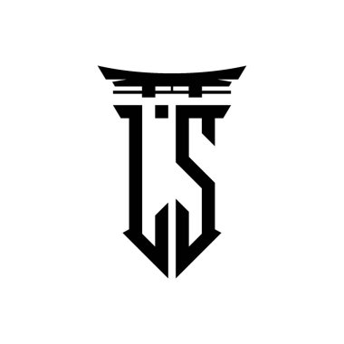 İlk logo geometrik modern Torii Kapısı Japon stili tasarımı ile izole edilmiş arka plan, minimalist geometrik Japon tarzı logo.