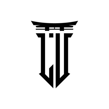 İlk logo geometrik modern Torii Kapısı Japon stili tasarımı ile izole edilmiş arka plan, minimalist geometrik Japon tarzı logo.