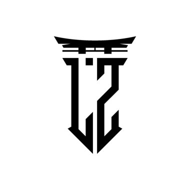 İlk logo geometrik modern Torii Kapısı Japon stili tasarımı ile izole edilmiş arka plan, minimalist geometrik Japon tarzı logo.