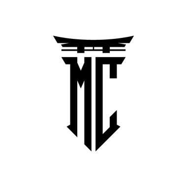 İlk logo geometrik modern Torii Kapısı Japon stili tasarımı ile izole edilmiş arka plan, minimalist geometrik Japon tarzı logo.