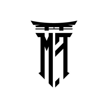 İlk logo geometrik modern Torii Kapısı Japon stili tasarımı ile izole edilmiş arka plan, minimalist geometrik Japon tarzı logo.