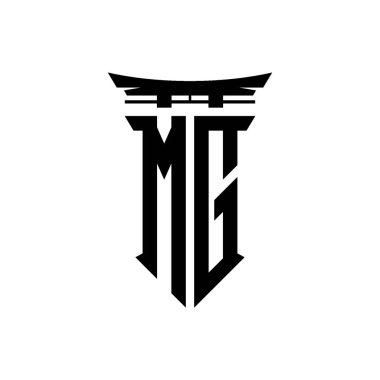 İlk logo geometrik modern Torii Kapısı Japon stili tasarımı ile izole edilmiş arka plan, minimalist geometrik Japon tarzı logo.