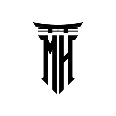 İlk logo geometrik modern Torii Kapısı Japon stili tasarımı ile izole edilmiş arka plan, minimalist geometrik Japon tarzı logo.