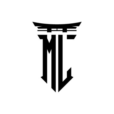 İlk logo geometrik modern Torii Kapısı Japon stili tasarımı ile izole edilmiş arka plan, minimalist geometrik Japon tarzı logo.