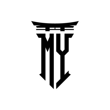 İlk logo geometrik modern Torii Kapısı Japon stili tasarımı ile izole edilmiş arka plan, minimalist geometrik Japon tarzı logo.