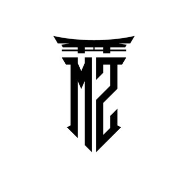 İlk logo geometrik modern Torii Kapısı Japon stili tasarımı ile izole edilmiş arka plan, minimalist geometrik Japon tarzı logo.