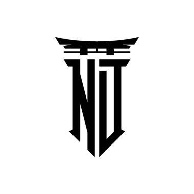 İlk logo geometrik modern Torii Kapısı Japon stili tasarımı ile izole edilmiş arka plan, minimalist geometrik Japon tarzı logo.