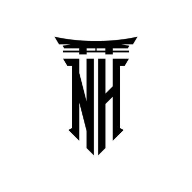 İlk logo geometrik modern Torii Kapısı Japon stili tasarımı ile izole edilmiş arka plan, minimalist geometrik Japon tarzı logo.