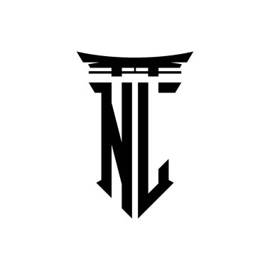 İlk logo geometrik modern Torii Kapısı Japon stili tasarımı ile izole edilmiş arka plan, minimalist geometrik Japon tarzı logo.