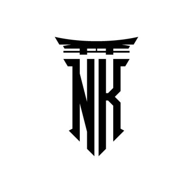 İlk logo geometrik modern Torii Kapısı Japon stili tasarımı ile izole edilmiş arka plan, minimalist geometrik Japon tarzı logo.