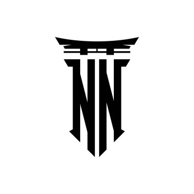 İlk logo geometrik modern Torii Kapısı Japon stili tasarımı ile izole edilmiş arka plan, minimalist geometrik Japon tarzı logo.