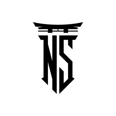 İlk logo geometrik modern Torii Kapısı Japon stili tasarımı ile izole edilmiş arka plan, minimalist geometrik Japon tarzı logo.