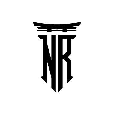 İlk logo geometrik modern Torii Kapısı Japon stili tasarımı ile izole edilmiş arka plan, minimalist geometrik Japon tarzı logo.