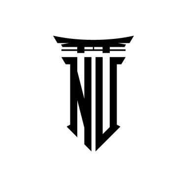 İlk logo geometrik modern Torii Kapısı Japon stili tasarımı ile izole edilmiş arka plan, minimalist geometrik Japon tarzı logo.