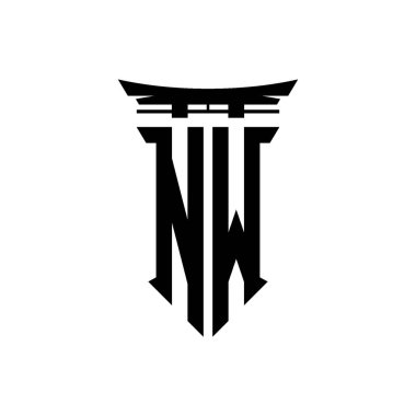 İlk logo geometrik modern Torii Kapısı Japon stili tasarımı ile izole edilmiş arka plan, minimalist geometrik Japon tarzı logo.