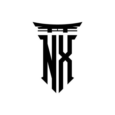 İlk logo geometrik modern Torii Kapısı Japon stili tasarımı ile izole edilmiş arka plan, minimalist geometrik Japon tarzı logo.
